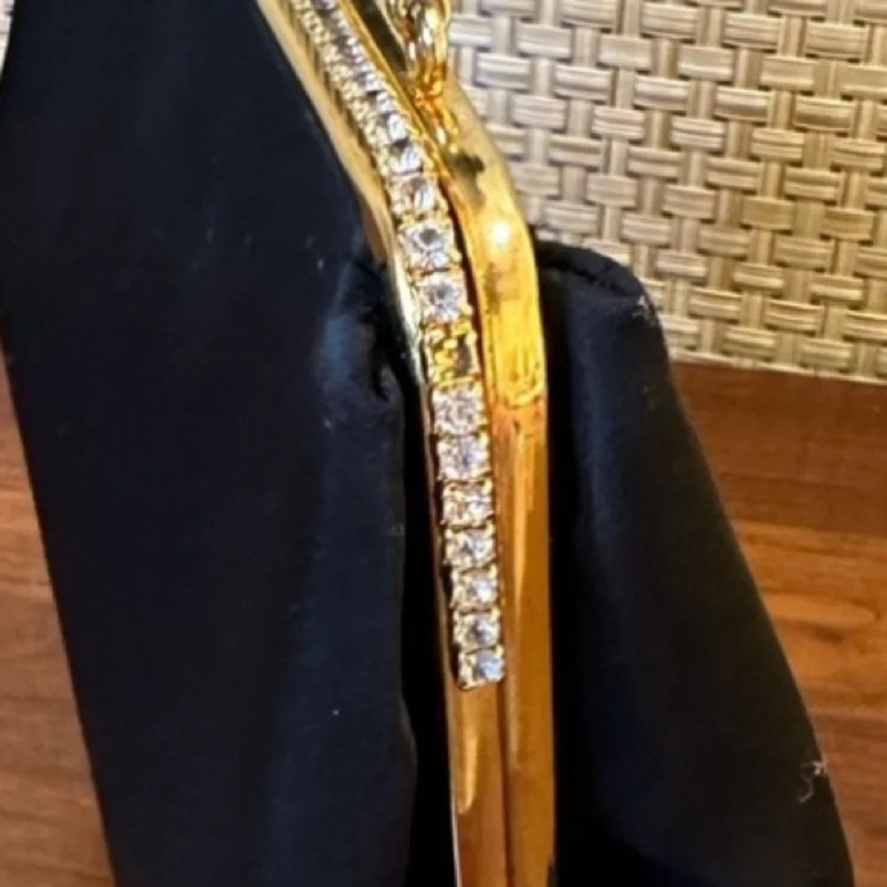 🌟HP🌟VTG 1950s-60s H&L (Harry Levine) Black Satin & Rhinestone Evening Bag Set - Picture 15 of 16